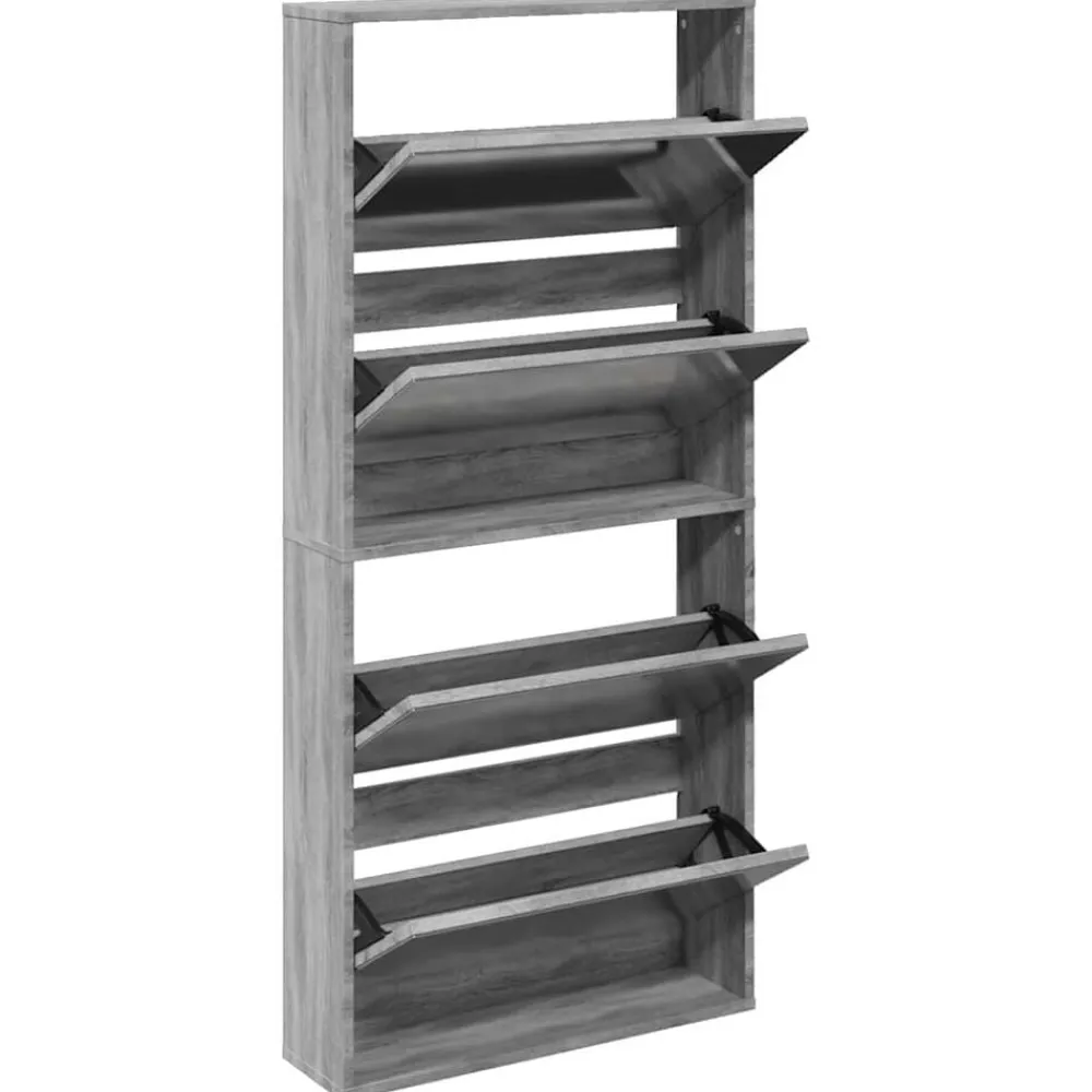 vidaXL Productos Del Hogar-Zapatero con espejo 4 niveles 63x17x134 cm