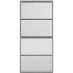 vidaXL Productos Del Hogar-Zapatero con espejo 4 niveles 63x17x134 cm