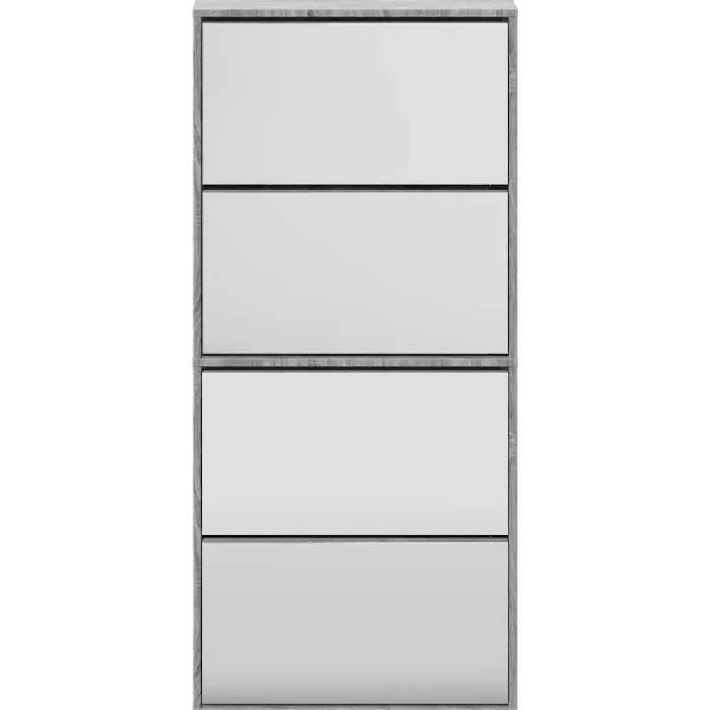 vidaXL Productos Del Hogar-Zapatero con espejo 4 niveles 63x17x134 cm