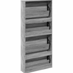vidaXL Productos Del Hogar-Zapatero con espejo 4 niveles 63x17x134 cm