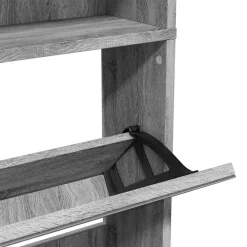 vidaXL Productos Del Hogar-Zapatero con espejo 4 niveles 63x17x134 cm