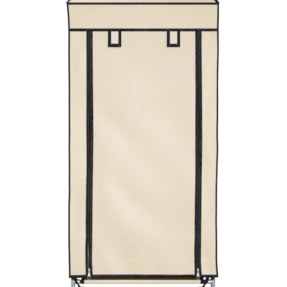 vidaXL Zapatero con funda de tela color 58x28x106 cm Crema Clearance