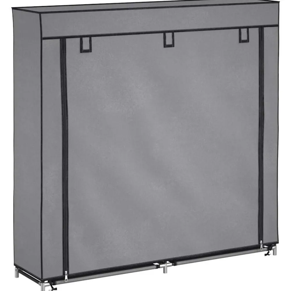 vidaXL Zapatero con funda de tela 115x28x110 cm Gris Online