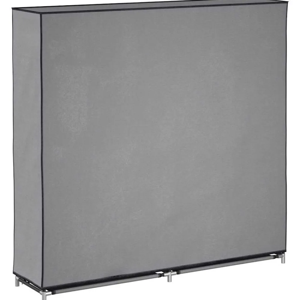 vidaXL Zapatero con funda de tela 115x28x110 cm Gris Online