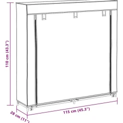 vidaXL Zapatero con funda de tela 115x28x110 cm Gris Online