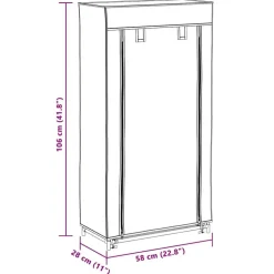 vidaXL Productos Del Hogar-Zapatero con funda de tela 58x28x106 cm