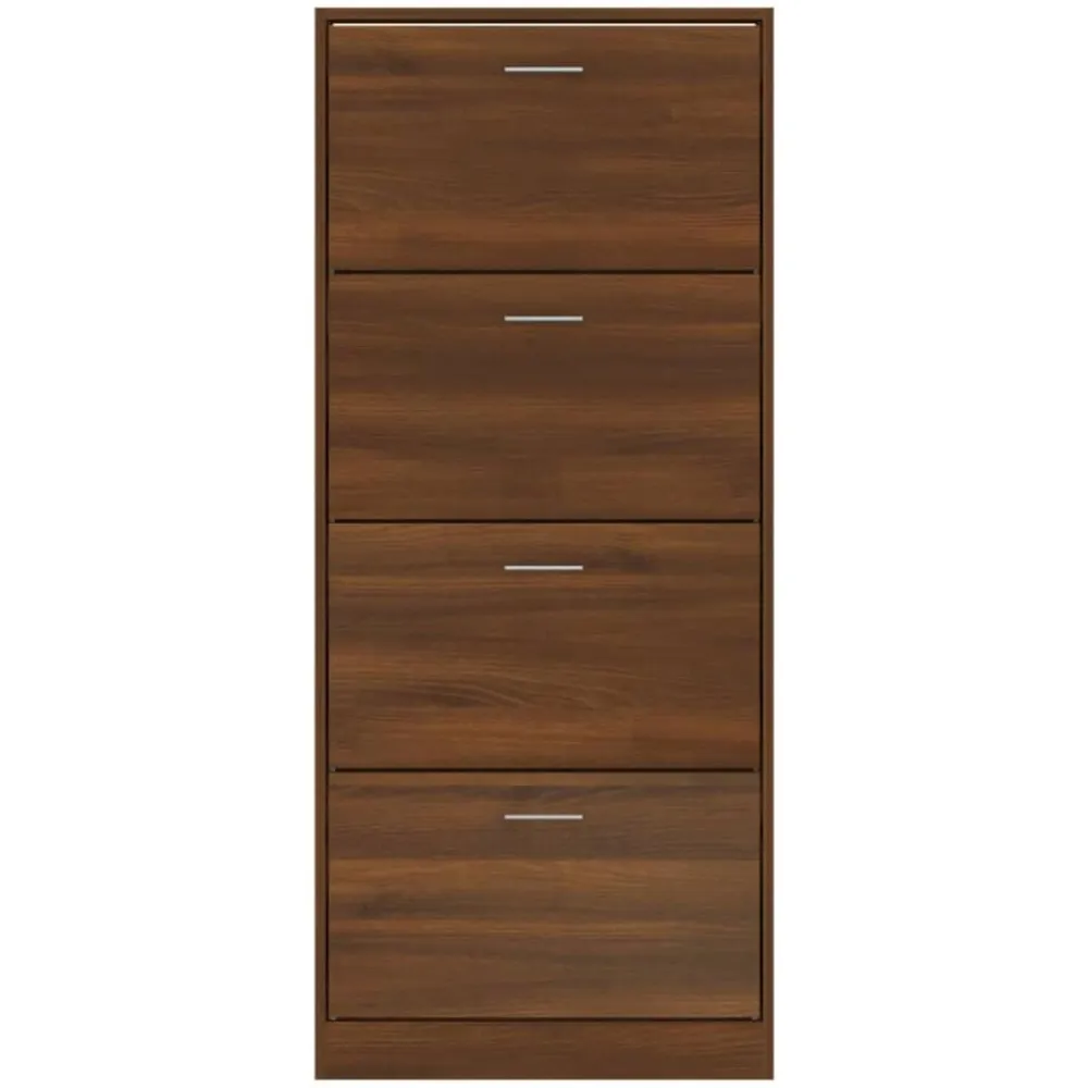 vidaXL Zapatero contrachapada color marrón roble 63x24x147 cm Marrón roble
