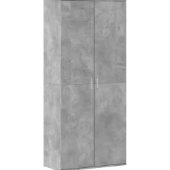 vidaXL Productos Del Hogar-Zapatero contrachapada gris hormigón 80x39x178 cm