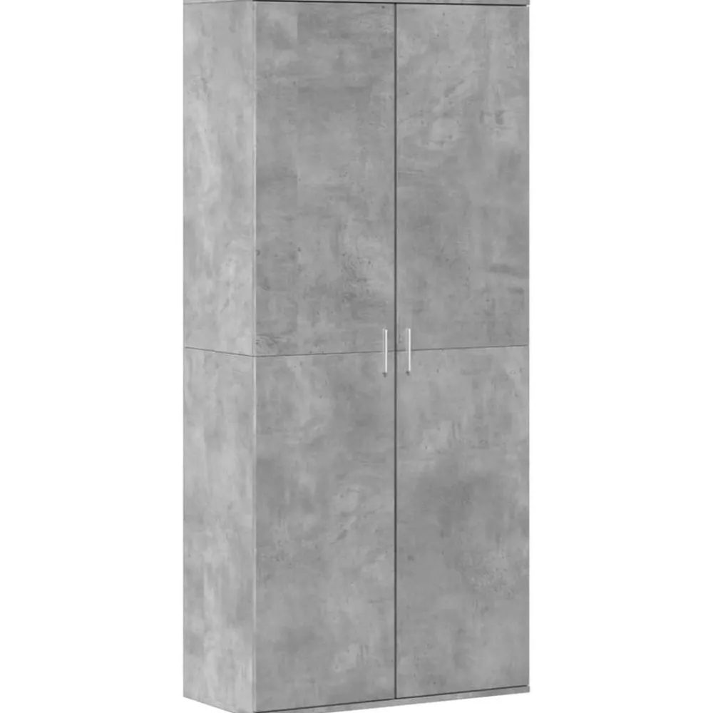 vidaXL Productos Del Hogar-Zapatero contrachapada gris hormigón 80x39x178 cm