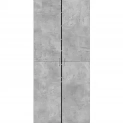 vidaXL Productos Del Hogar-Zapatero contrachapada gris hormigón 80x39x178 cm