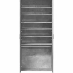 vidaXL Productos Del Hogar-Zapatero contrachapada gris hormigón 80x39x178 cm