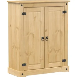 vidaXL Zapatero Corona madera maciza de pino 86x38,5x108 cm Cera de miel Discount