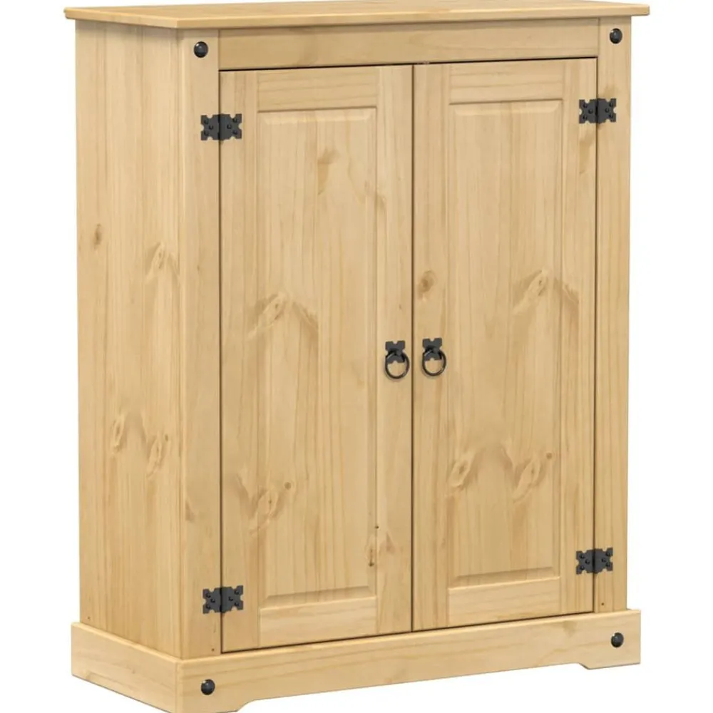 vidaXL Zapatero Corona madera maciza de pino 86x38,5x108 cm Cera de miel Discount