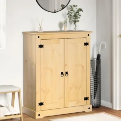 vidaXL Zapatero Corona madera maciza de pino 86x38,5x108 cm Cera de miel Discount
