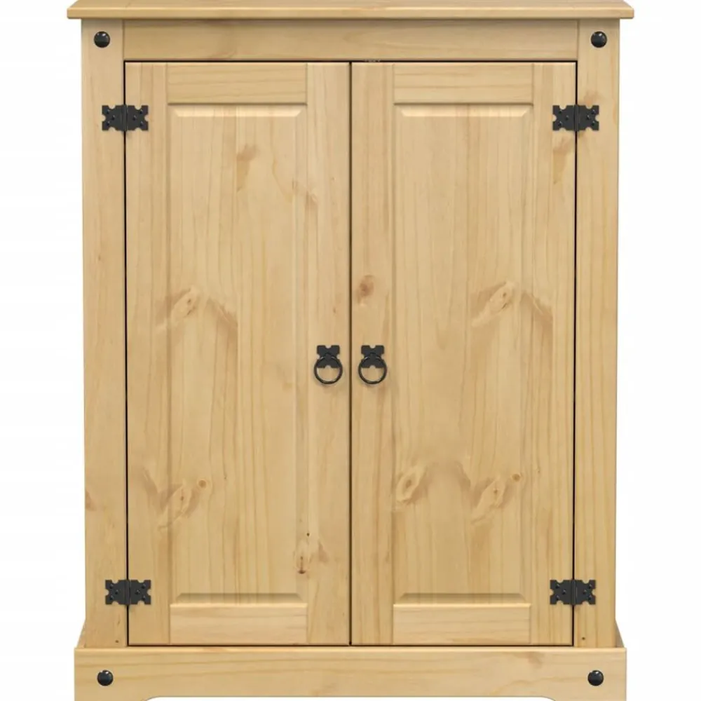 vidaXL Zapatero Corona madera maciza de pino 86x38,5x108 cm Cera de miel Discount