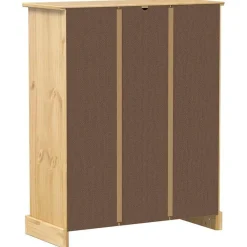 vidaXL Zapatero Corona madera maciza de pino 86x38,5x108 cm Cera de miel Discount
