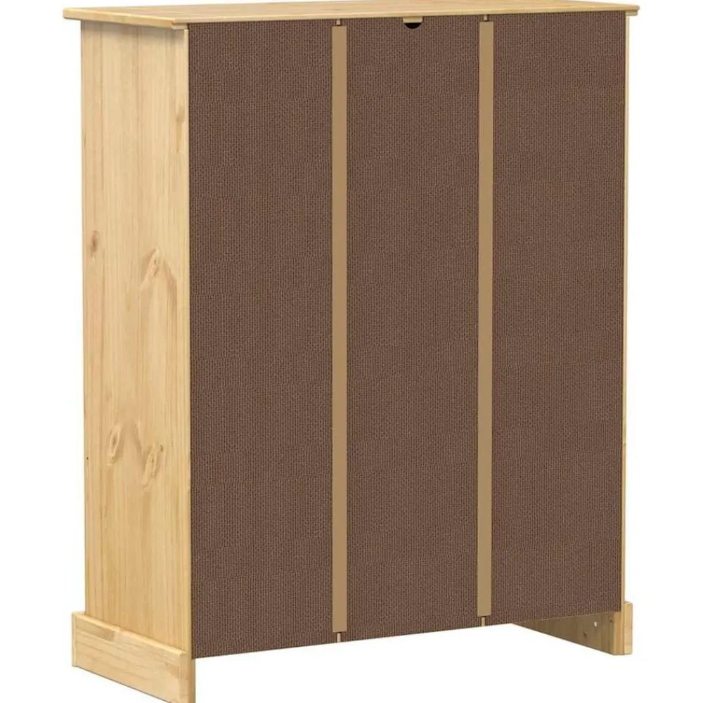 vidaXL Zapatero Corona madera maciza de pino 86x38,5x108 cm Cera de miel Discount