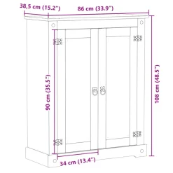 vidaXL Zapatero Corona madera maciza de pino 86x38,5x108 cm Cera de miel Discount