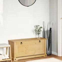 vidaXL Zapatero Corona madera maciza de pino 99x32x85 cm Cera de miel Outlet