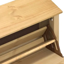 vidaXL Zapatero Corona madera maciza de pino 99x32x85 cm Cera de miel Outlet