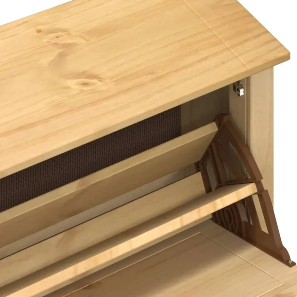 vidaXL Zapatero Corona madera maciza de pino 99x32x85 cm Cera de miel Outlet