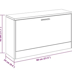 vidaXL Zapatero de color 80x24x45 cm Roble Clearance