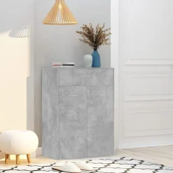 vidaXL Zapatero de contrachapada gris hormigón 60x35x84 cm Gris hormig&oacute;n Best