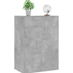 vidaXL Zapatero de contrachapada gris hormigón 60x35x84 cm Gris hormig&oacute;n Best