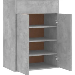 vidaXL Zapatero de contrachapada gris hormigón 60x35x84 cm Gris hormig&oacute;n Best