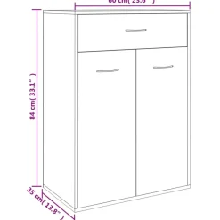 vidaXL Zapatero de contrachapada gris hormigón 60x35x84 cm Gris hormig&oacute;n Best