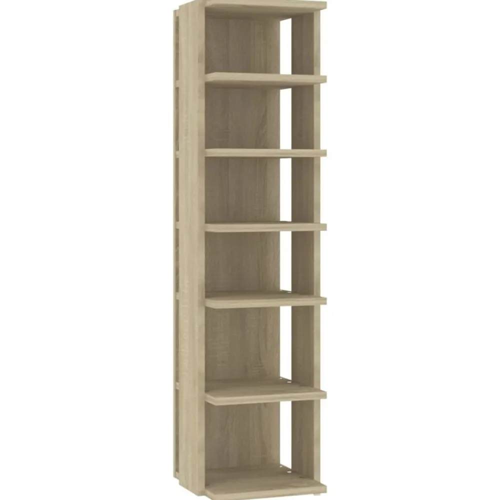 vidaXL Zapatero de ingeniería 27,5x27x102cm Roble Sonoma Best