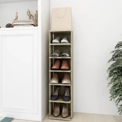 vidaXL Zapatero de ingeniería 27,5x27x102cm Roble Sonoma Best