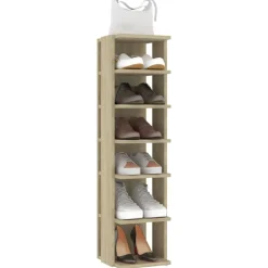 vidaXL Zapatero de ingeniería 27,5x27x102cm Roble Sonoma Best