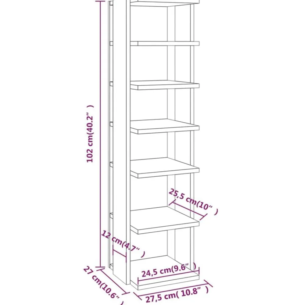 vidaXL Zapatero de ingeniería 27,5x27x102cm Roble Sonoma Best