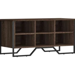 vidaXL Zapatero de madera de ingeniería marrón roble 90x38x45,5 cm Marrón roble Outlet