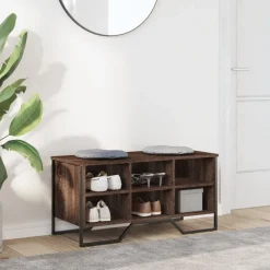 vidaXL Zapatero de madera de ingeniería marrón roble 90x38x45,5 cm Marr&oacute;n roble Outlet