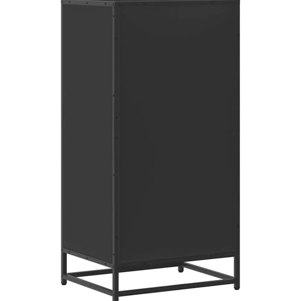 vidaXL Zapatero de madera de ingeniería 48x38x97,5 cm Negro Clearance