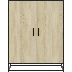 vidaXL Productos Del Hogar-Zapatero de madera y metal 75x38x97,5 cm