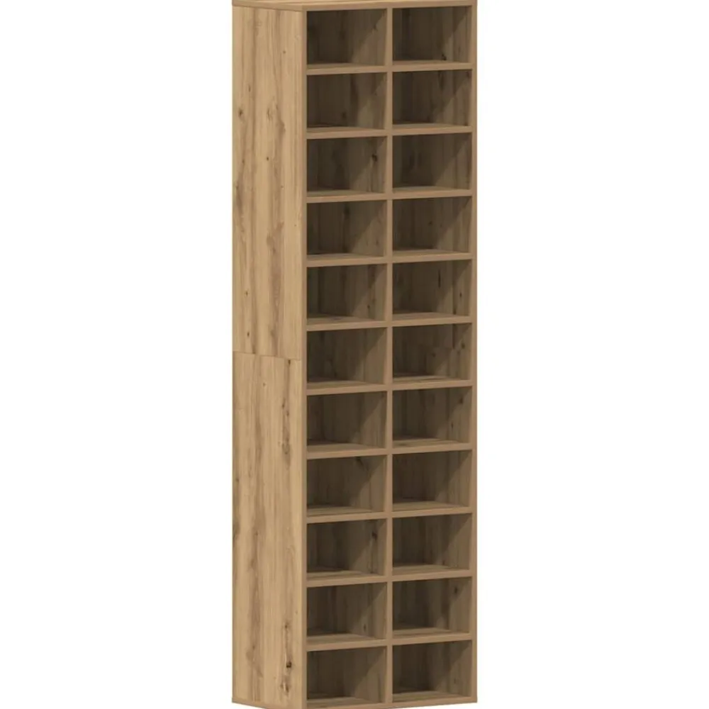 vidaXL Productos Del Hogar-Zapatero de madera contrachapada roble artisian 54x34x183 cm