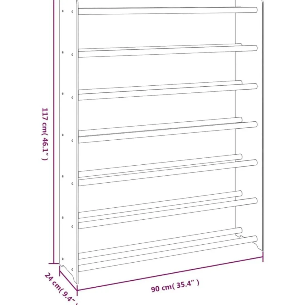 vidaXL Productos Del Hogar-Zapatero de madera contrachapada 90x24x117 cm