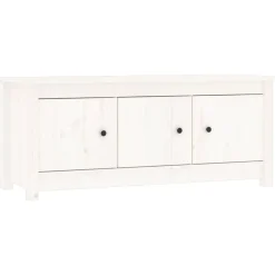 vidaXL Zapatero de madera maciza de pino 110x38x45,5 cm Blanco Sale