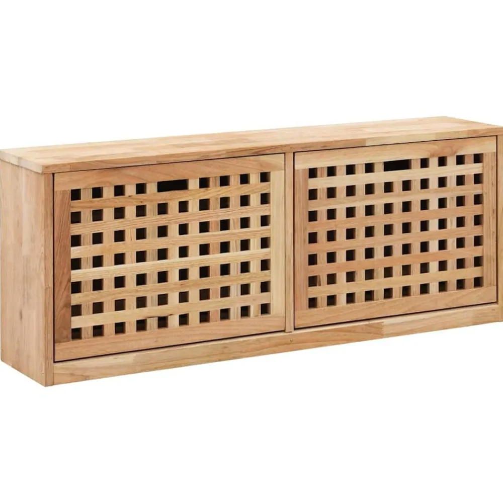 vidaXL Productos Del Hogar-Zapatero de madera maciza de nogal 94x20x38 cm