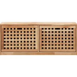 vidaXL Productos Del Hogar-Zapatero de madera maciza de nogal 94x20x38 cm