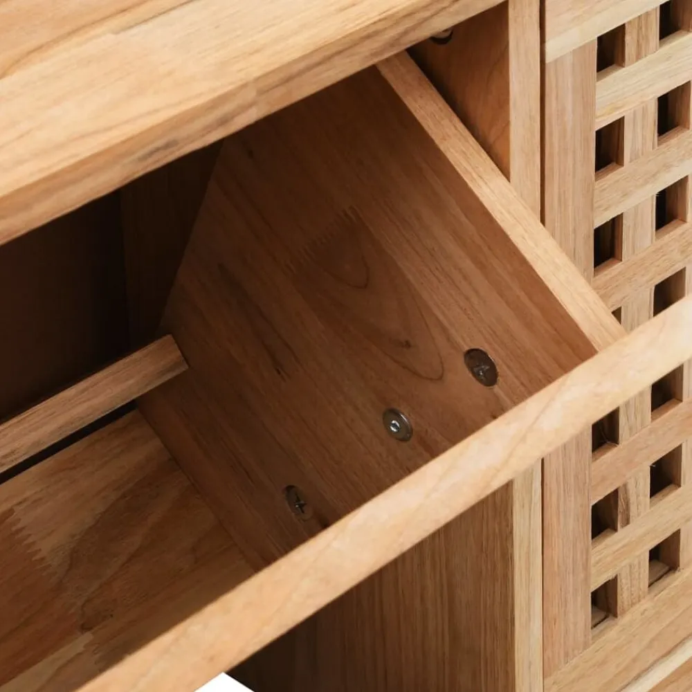 vidaXL Productos Del Hogar-Zapatero de madera maciza de nogal 94x20x38 cm