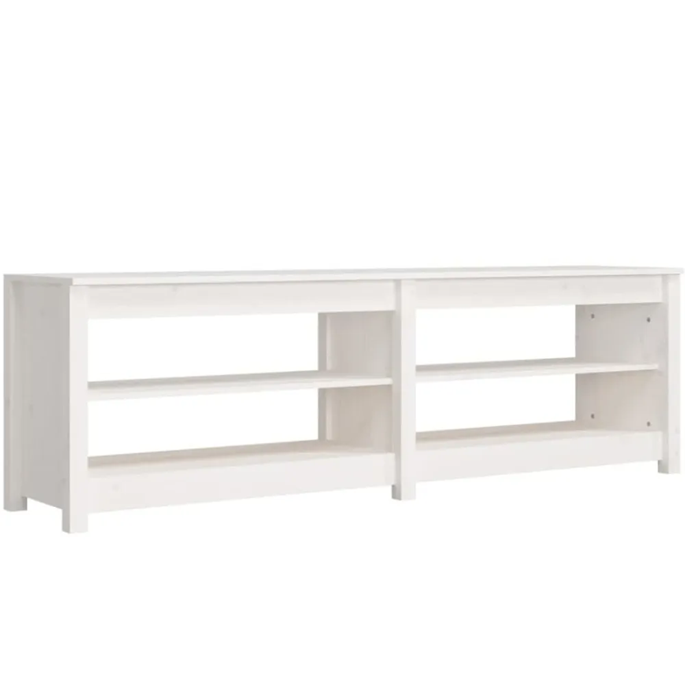 vidaXL Zapatero de madera maciza de pino 160x36,5x50 cm Blanco Online