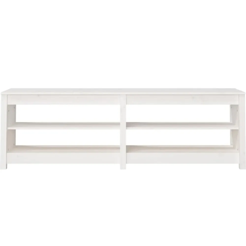 vidaXL Zapatero de madera maciza de pino 160x36,5x50 cm Blanco Online