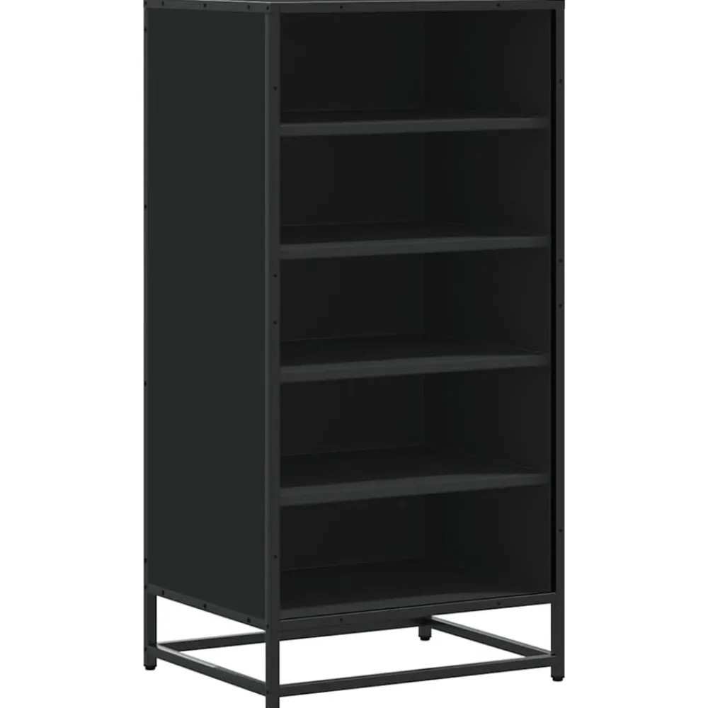 vidaXL Zapatero de madera de ingeniería 48x38x97,5 cm Negro Best
