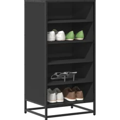 vidaXL Zapatero de madera de ingeniería 48x38x97,5 cm Negro Best