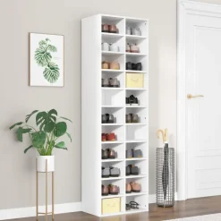 vidaXL Zapatero de madera contrachapada 54x34x183 cm Blanco Hot