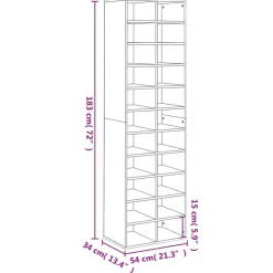 vidaXL Zapatero de madera contrachapada 54x34x183 cm Blanco Hot